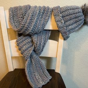 Handmade crochet wool hat and scarf
